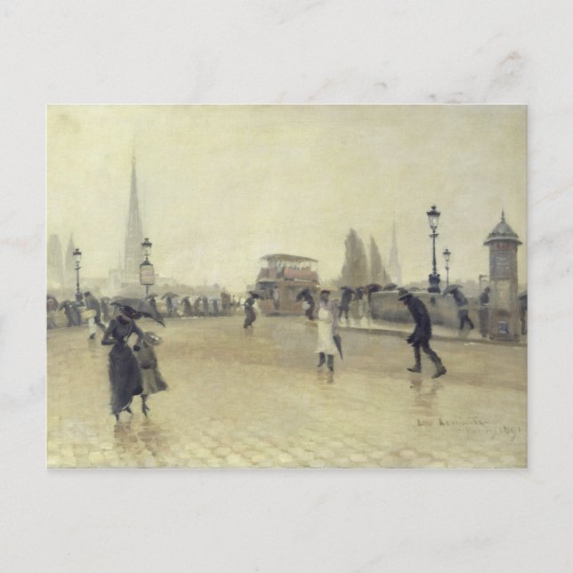 Postal El Pont Corneille, Rouen, 1891 (Anverso)