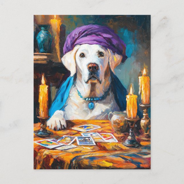 Postal El Pooch Místico | Gracioso perro de Fortuneteller (Anverso)