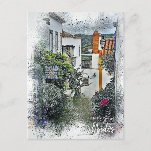 Postal El Portugal real - Obidos (Anverso)