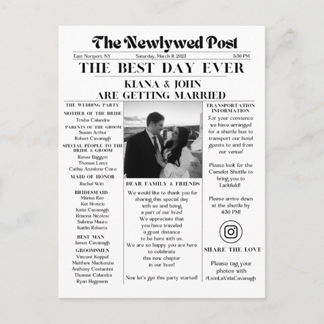 Postal El post recién casado (Anverso)