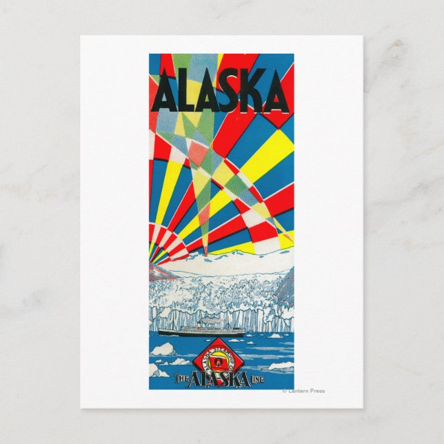 Postal El Poster de Steamship de la Línea Alaska (Anverso)
