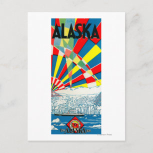 Postal El Poster de Steamship de la Línea Alaska