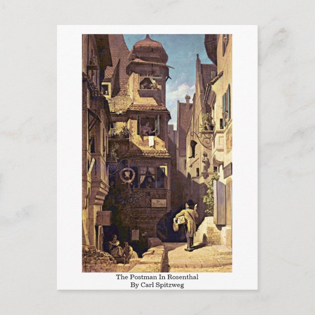 Postal El Postman De Rosenthal Por Carl Spitzweg (Anverso)