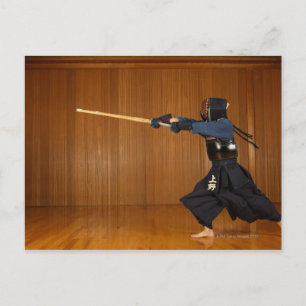 Postal El practicar del cercador de Kendo