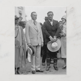 Postal El presidente Coolidge y Tom Mix