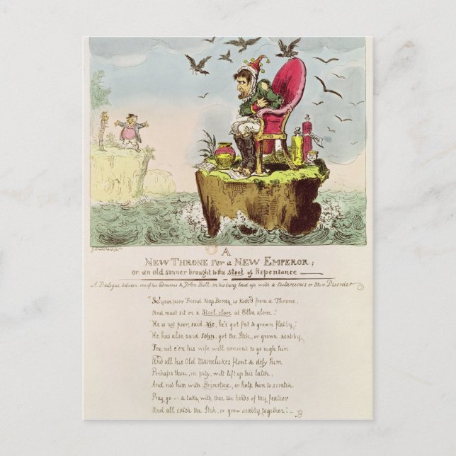 Postal El presidente de Elba de Boney, publicado por S. K (Anverso)