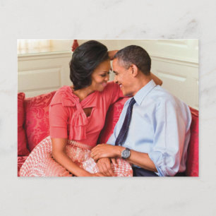Postal El presidente Obama Michelle Obama enamorado del a