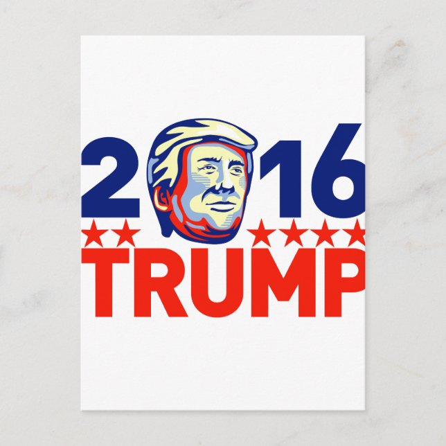 Postal El presidente retro Donald Trump 2016 (Anverso)