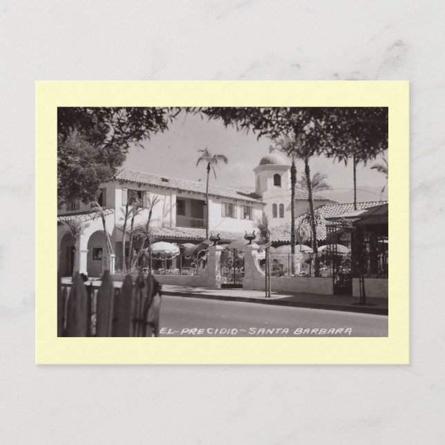 Postal El Presidio, Santa Barbara, California Vintage (Anverso)