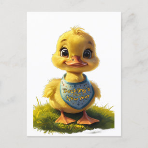 Postal El primer año nuevo de ducking