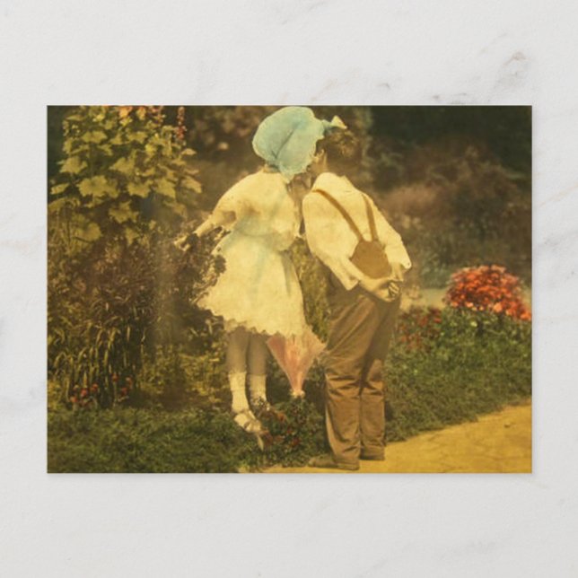 Postal El primer beso de la primavera (Anverso)