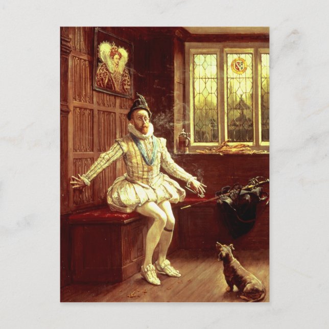 Postal El primer humo de Sir Walter Raleigh (Anverso)
