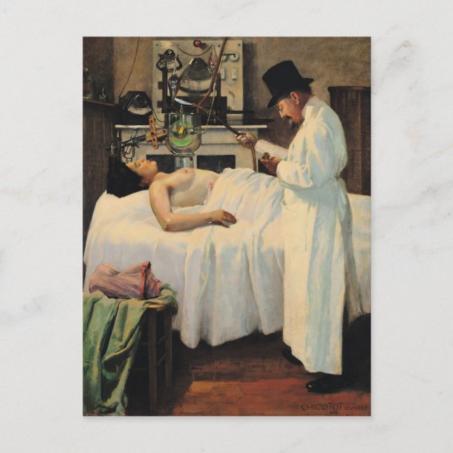 Postal El primer intento de tratar el cáncer con rayos X (Anverso)