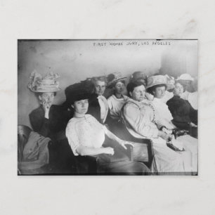 Postal El primer jurado de mujeres en Los Ángeles de 1911