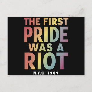 Postal El primer Orgullo fue un arcoiris de aliado gay LG
