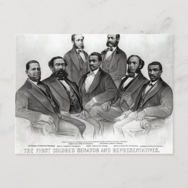 Postal El primer Senador y representantes de color (Anverso)