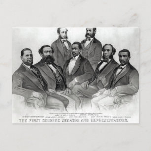 Postal El primer Senador y representantes de color