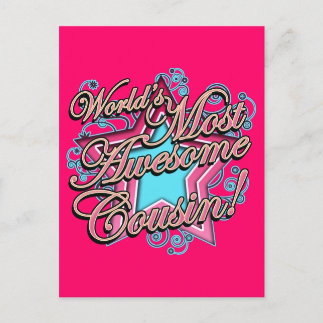 Postal El primo más asombroso (Anverso)