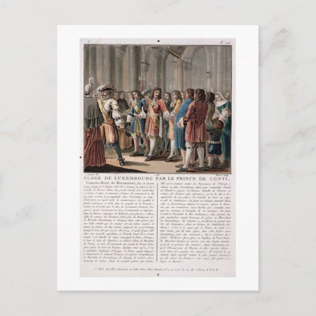 Postal El Príncipe de Conti (1664-1709) alaba al Duque de (Anverso)
