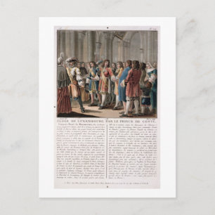 Postal El Príncipe de Conti (1664-1709) alaba al Duque de