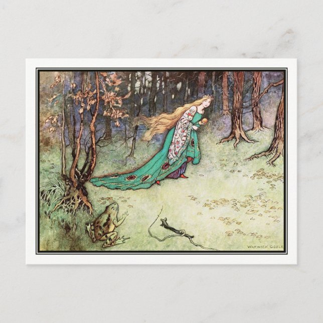 Postal El príncipe de la rana por Warwick Goble (Anverso)
