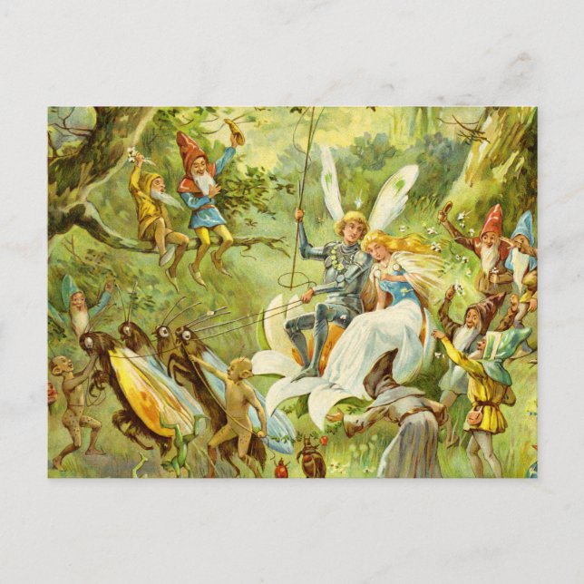 Postal El príncipe de los hatos y la Thumbelina (Anverso)