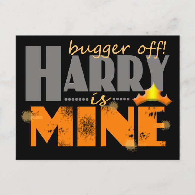 Postal El Príncipe Harry es mío (Anverso)