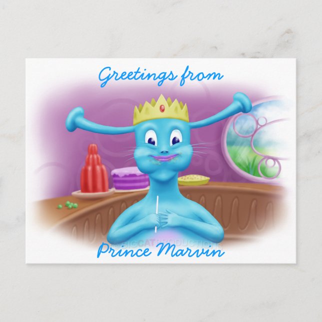 Postal El príncipe Marvin en la tienda de Brita (Anverso)