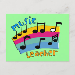 Postal El profesor de música Rainbow Notes Gifts