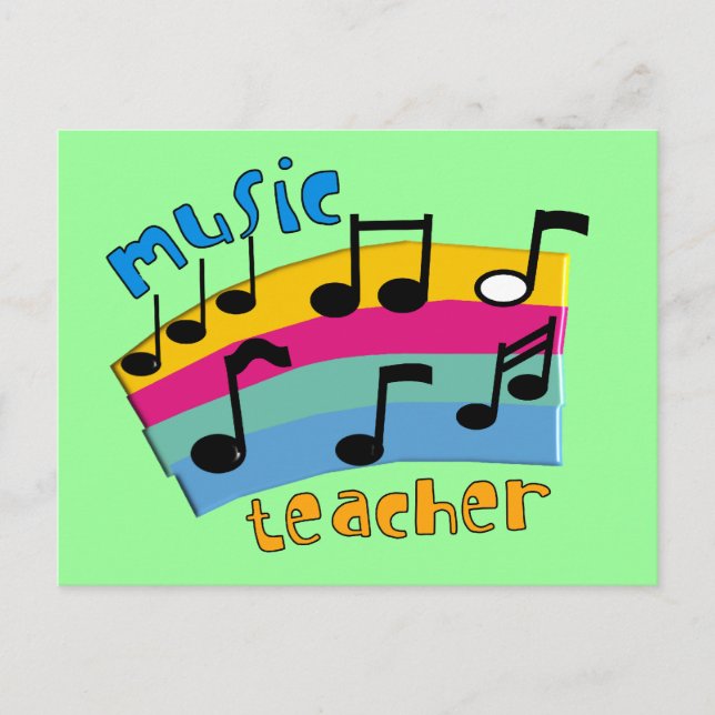 Postal El profesor de música Rainbow Notes Gifts (Anverso)
