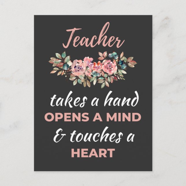 Postal El Profesor Toma Una Mano Abre La Mente (Anverso)