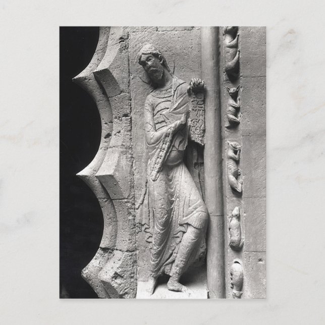 Postal El profeta Isaías desenrollando una característica (Anverso)