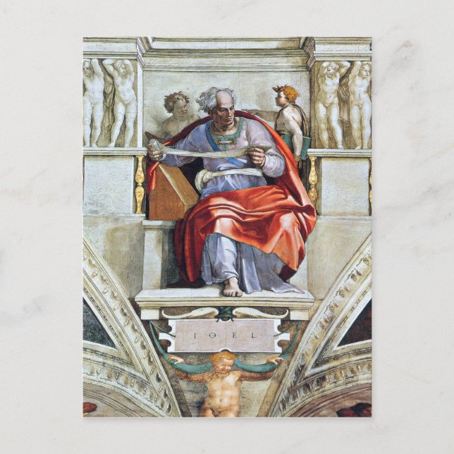 Postal El profeta Joel de Michelangelo Unterberger (Anverso)