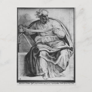 Postal El profeta Joel, por Michangelo Buonarroti