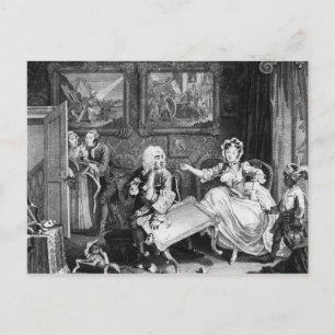 Postal El progreso de un Harlot, plato II, cuartos