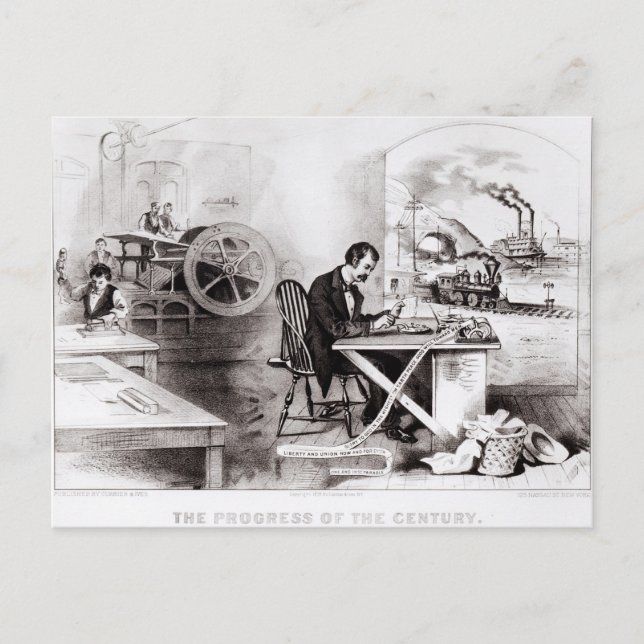 Postal El progreso del siglo (Anverso)