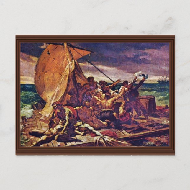 Postal El Proyecto De La Medusa (Estudio) De Géricault Je (Anverso)