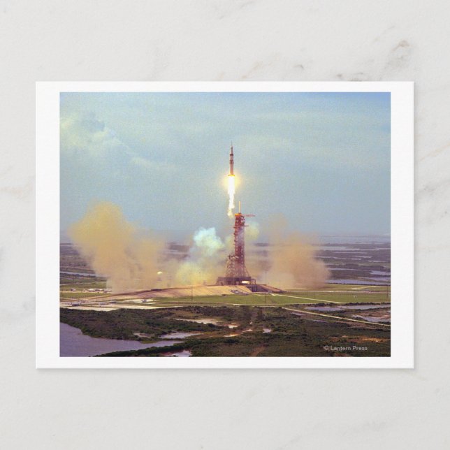 Postal El proyecto de prueba Apollo Soyuz Saturn IB Launc (Anverso)