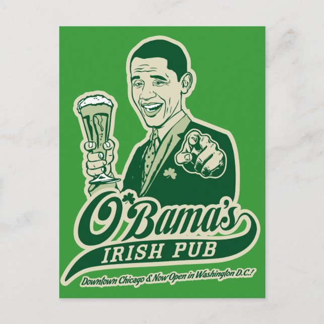 Postal El pub irlandés de Obama (Anverso)