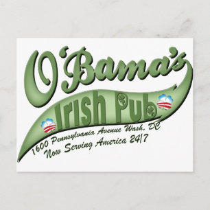 Postal El pub irlandés de O'bama