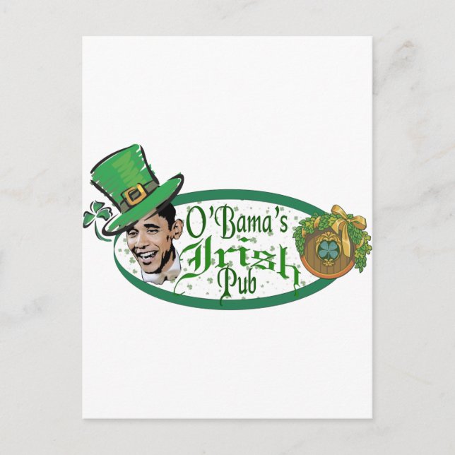 Postal El pub irlandés de Obama (Anverso)