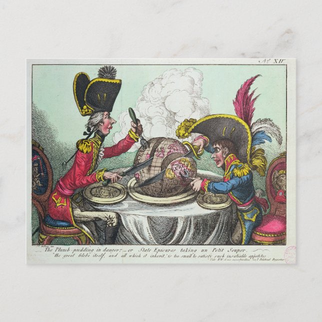Postal El pudín de ciruelas en peligro, 1805 (Anverso)
