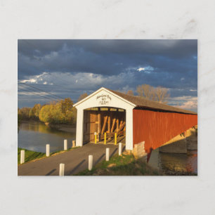 Postal El puente cubierto de Medora construido en 1875