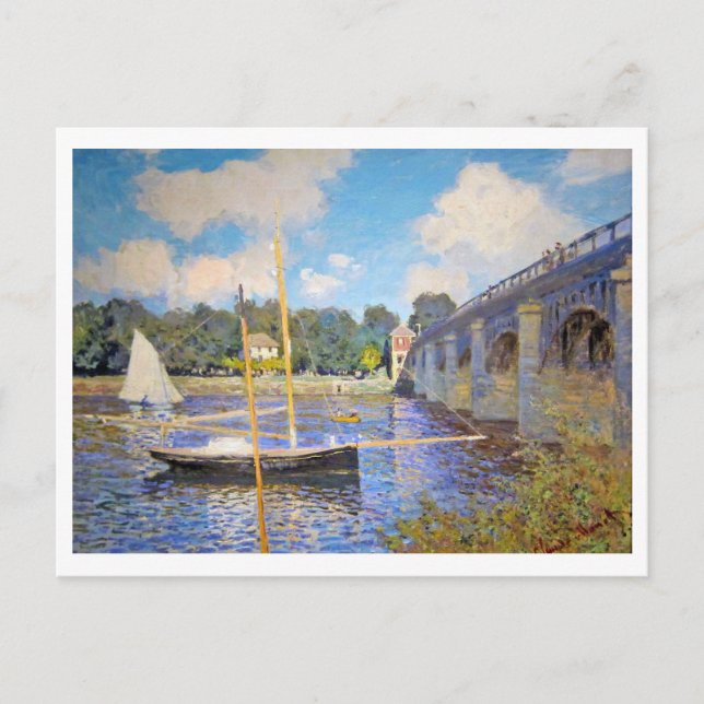 Postal El puente de Argenteuil, Monet (Anverso)