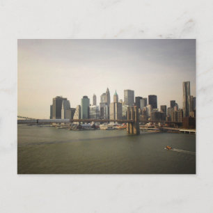 Postal El puente de Brooklyn y el Skyline de la ciudad de