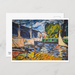 Postal El puente de Chatou   Maurice de Vlaminck  