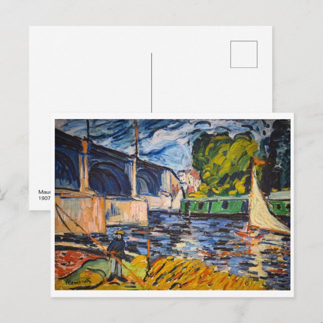 Postal El puente de Chatou | Maurice de Vlaminck | (Anverso / Reverso)