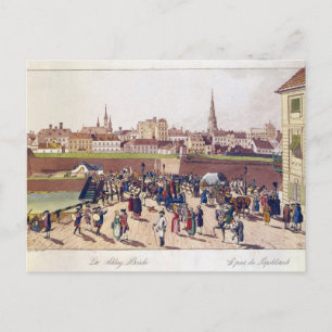 Postal El puente de Leopoldstadt, Viena, 1780