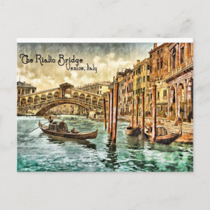 Postal El puente de Rialto