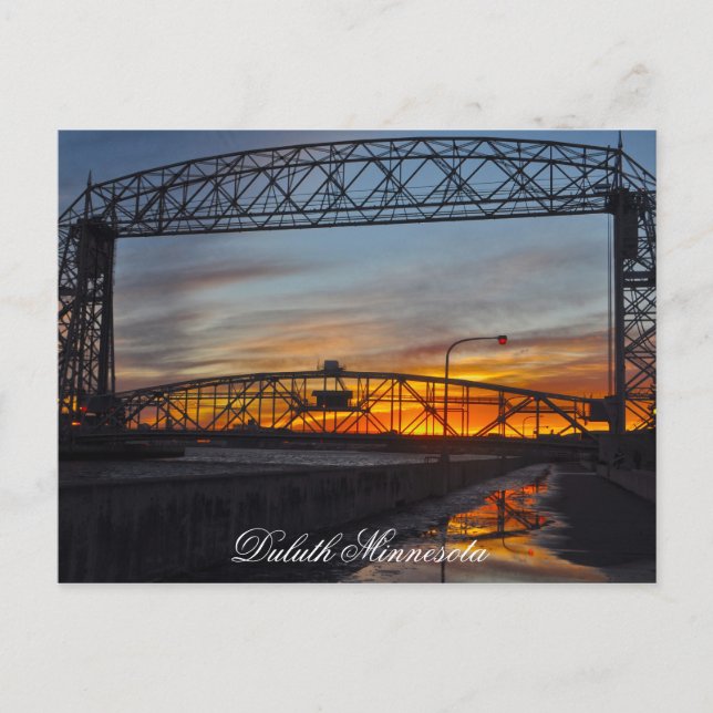 Postal El puente del elevador Duluth Minnesota (Anverso)